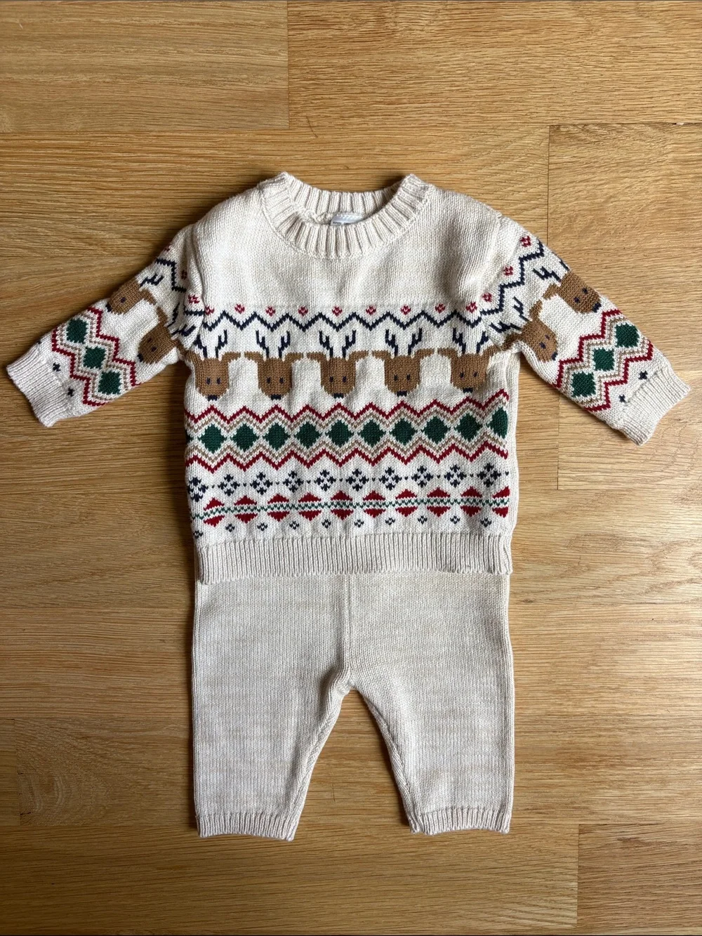 CARTERS | Cream Fair Isle Reindeer Knit Set